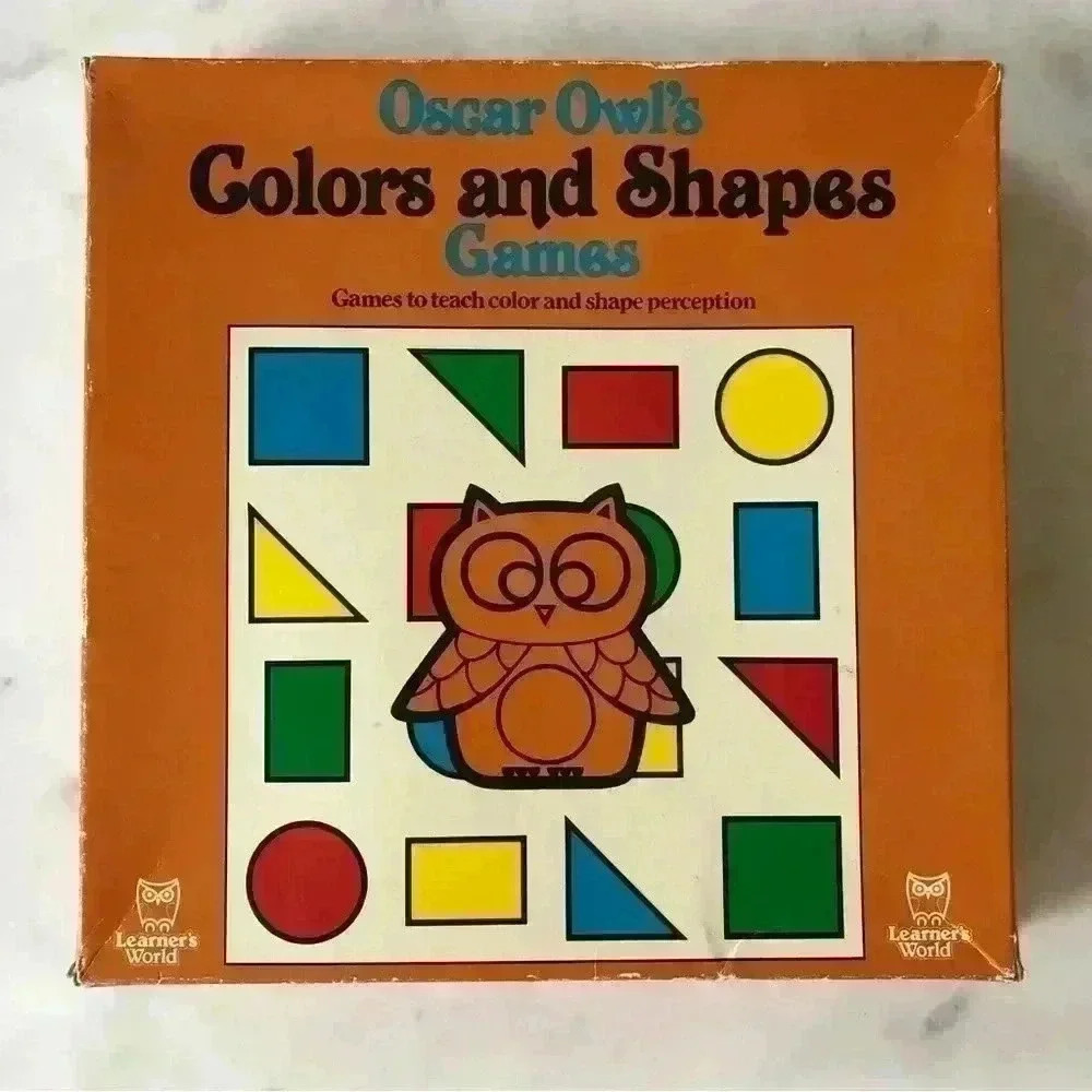 1984 Oscar Owl’s Colors and Shapes Games from Learner’s World. All pieces  incl